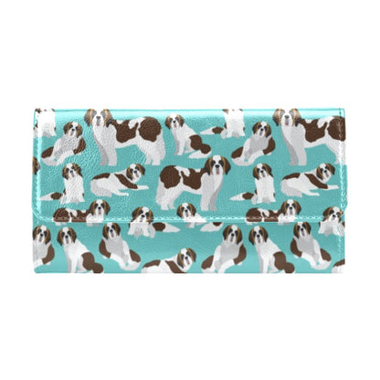 St Bernards Print Design LKS302 Women's Trifold Wallet