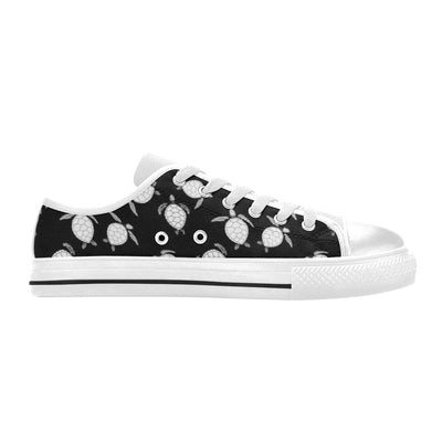 Sea Turtle Print Design LKS303 Women's White Low Top Shoes