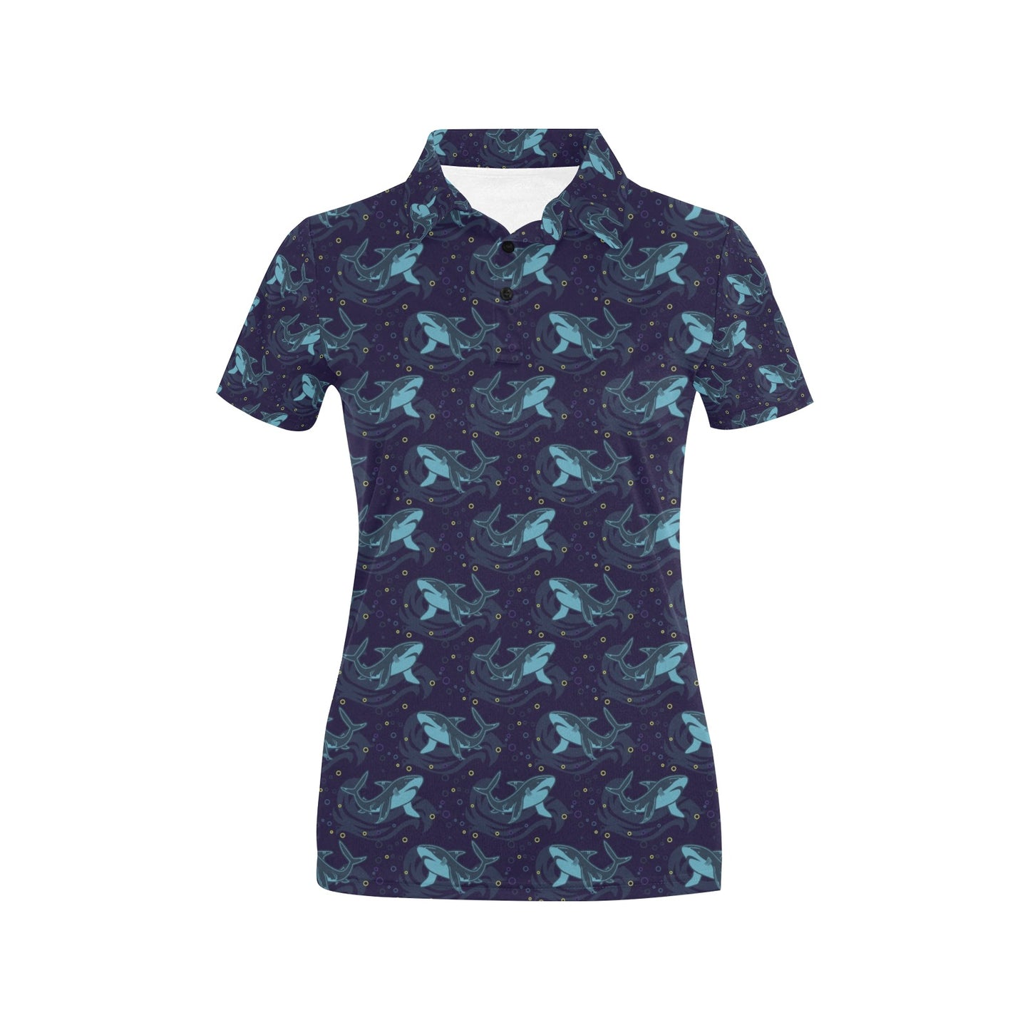 Shark Print Design LKS306 Women's Polo Shirt