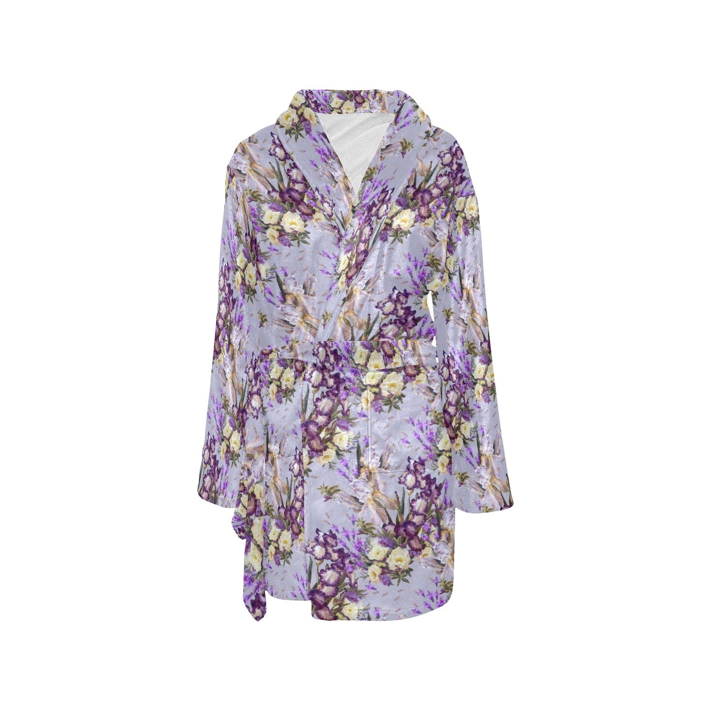 Iris Pattern Print Design IR07 Women's Fleece Robe