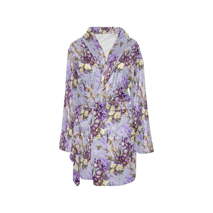 Iris Pattern Print Design IR07 Women's Fleece Robe