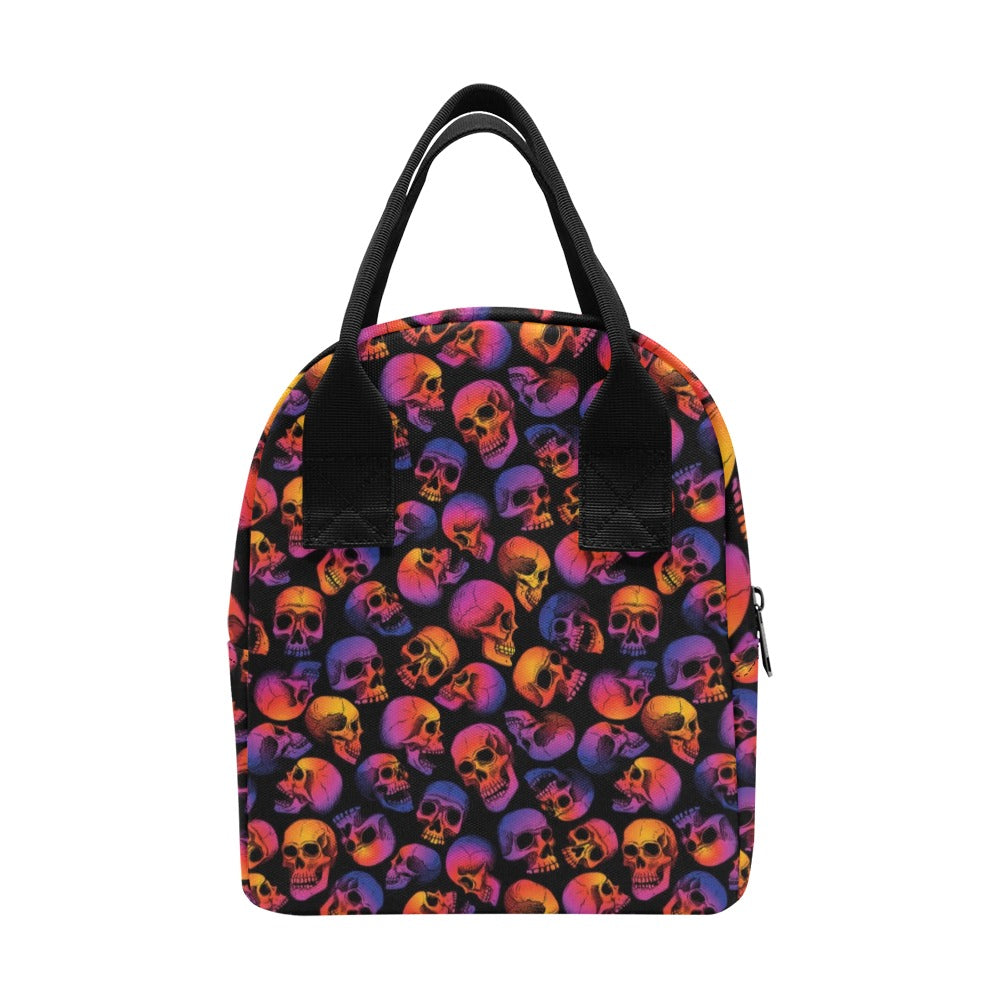 Skull Multicolor Print Design LKS3011 Insulated Lunch Bag