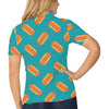 Hot Dog Pattern Print Design 03 Women's Polo Shirt