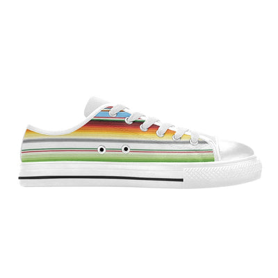 Serape Print Design LKS302 Women's White Low Top Shoes