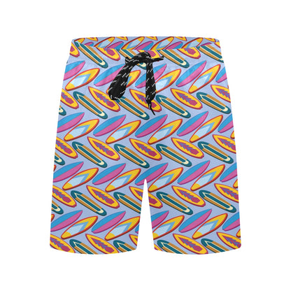 Surfboard Pattern Print Design LKS303 Men's Swim Trunks Beach Shorts