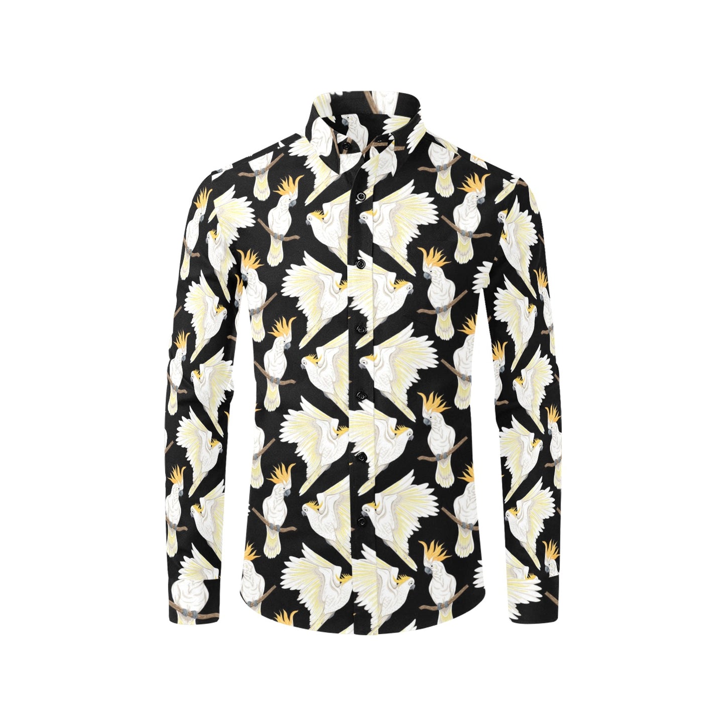Cockatoo Print Design LKS402 Men's Long Sleeve Dress Shirt