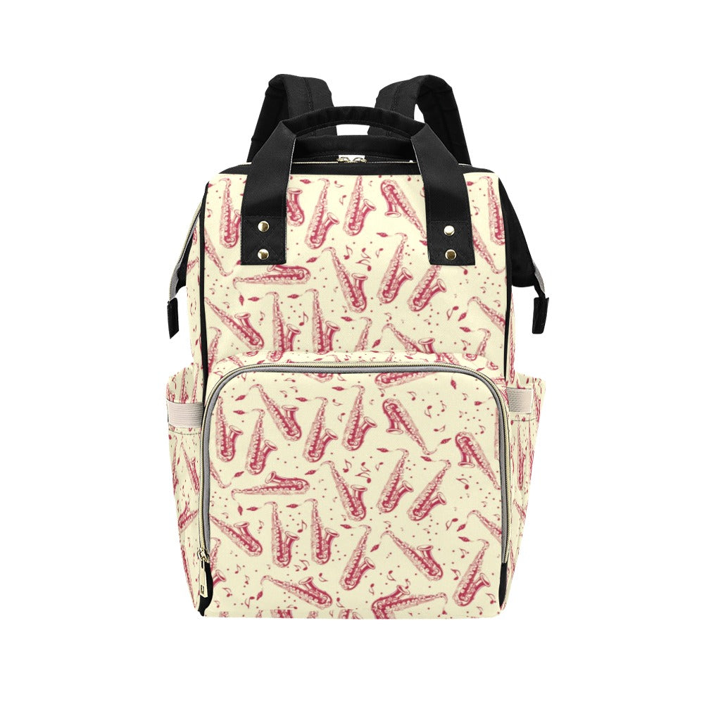 Saxophone Print Design LKS402 Diaper Bag Backpack