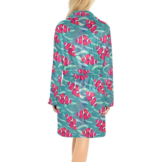 Clownfish Pattern Print Design 02 Women's Fleece Robe