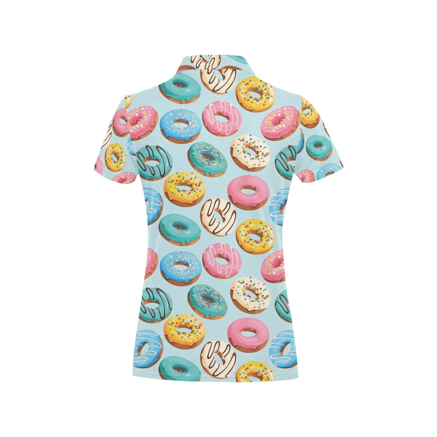 Donut Pattern Print Design DN05 Women's Polo Shirt