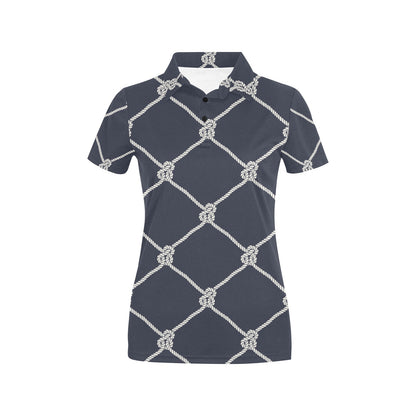 Rope Pattern Print Design A02 Women's Polo Shirt