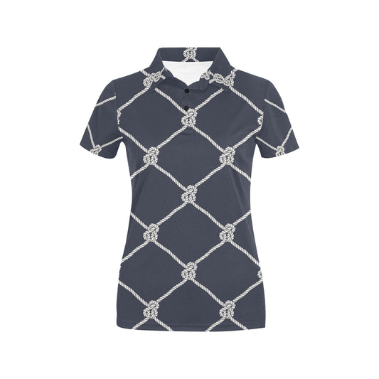 Rope Pattern Print Design A02 Women's Polo Shirt