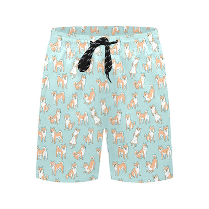 Shiba Inu Print Design LKS304 Men's Swim Trunks Beach Shorts