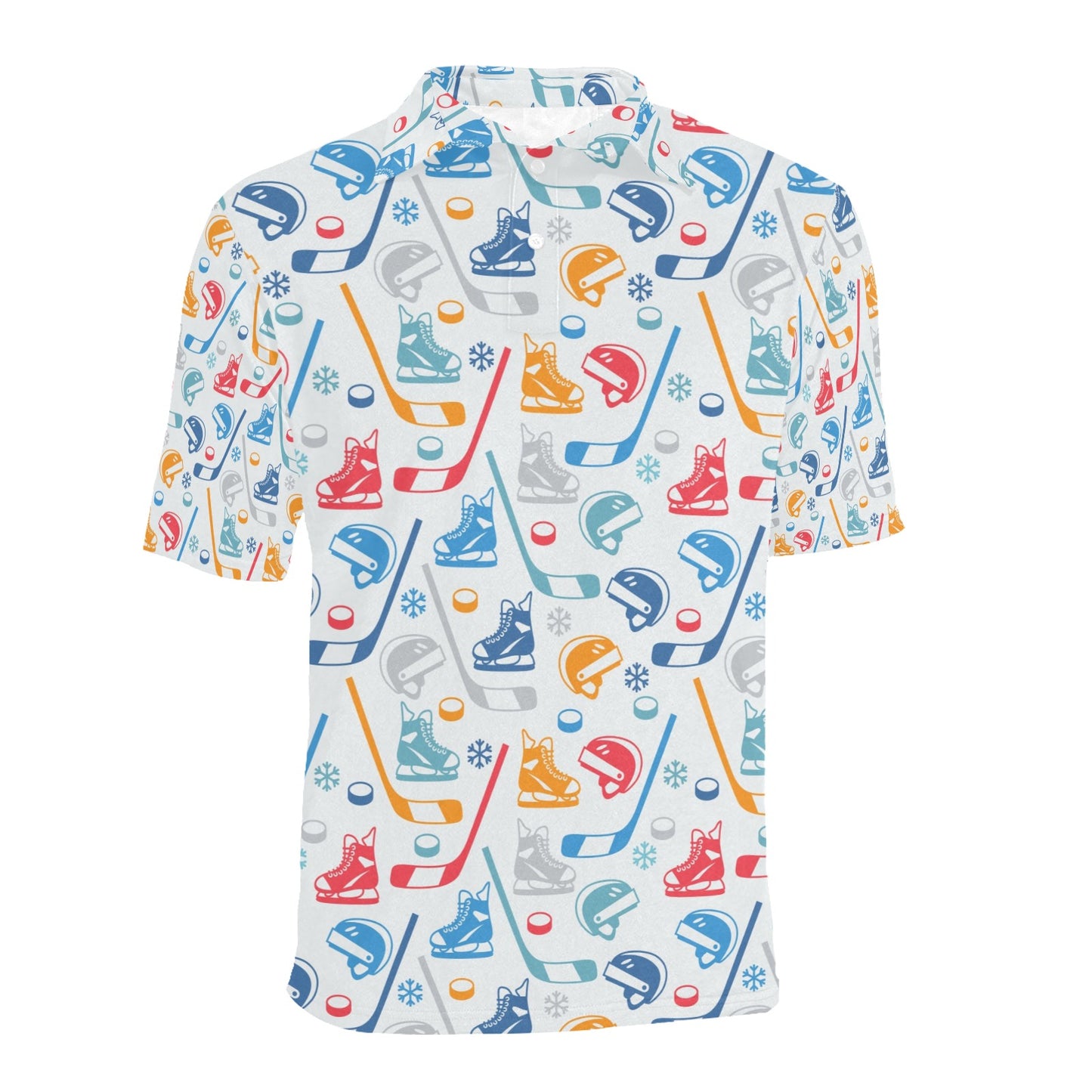 Hockey Equipment Print Design LKS301 Men Polo Shirt