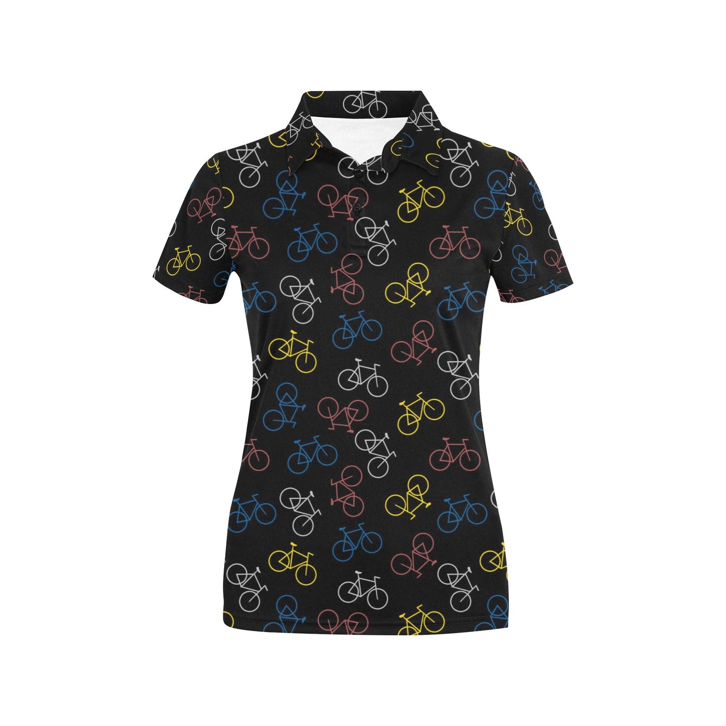 Bicycle Pattern Print Design 03 Women's Polo Shirt