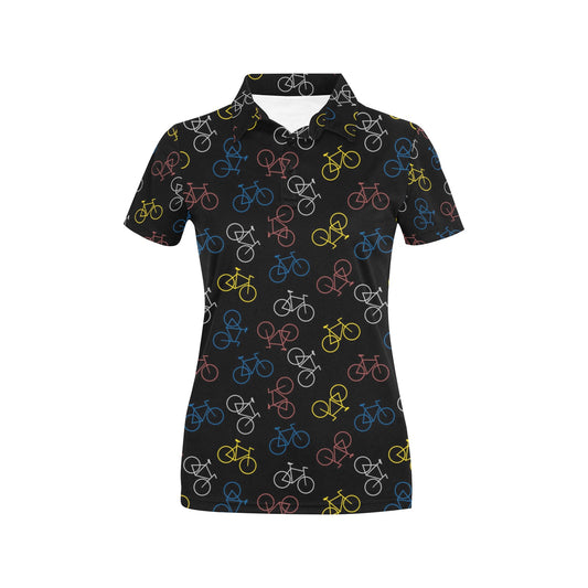 Bicycle Pattern Print Design 03 Women's Polo Shirt
