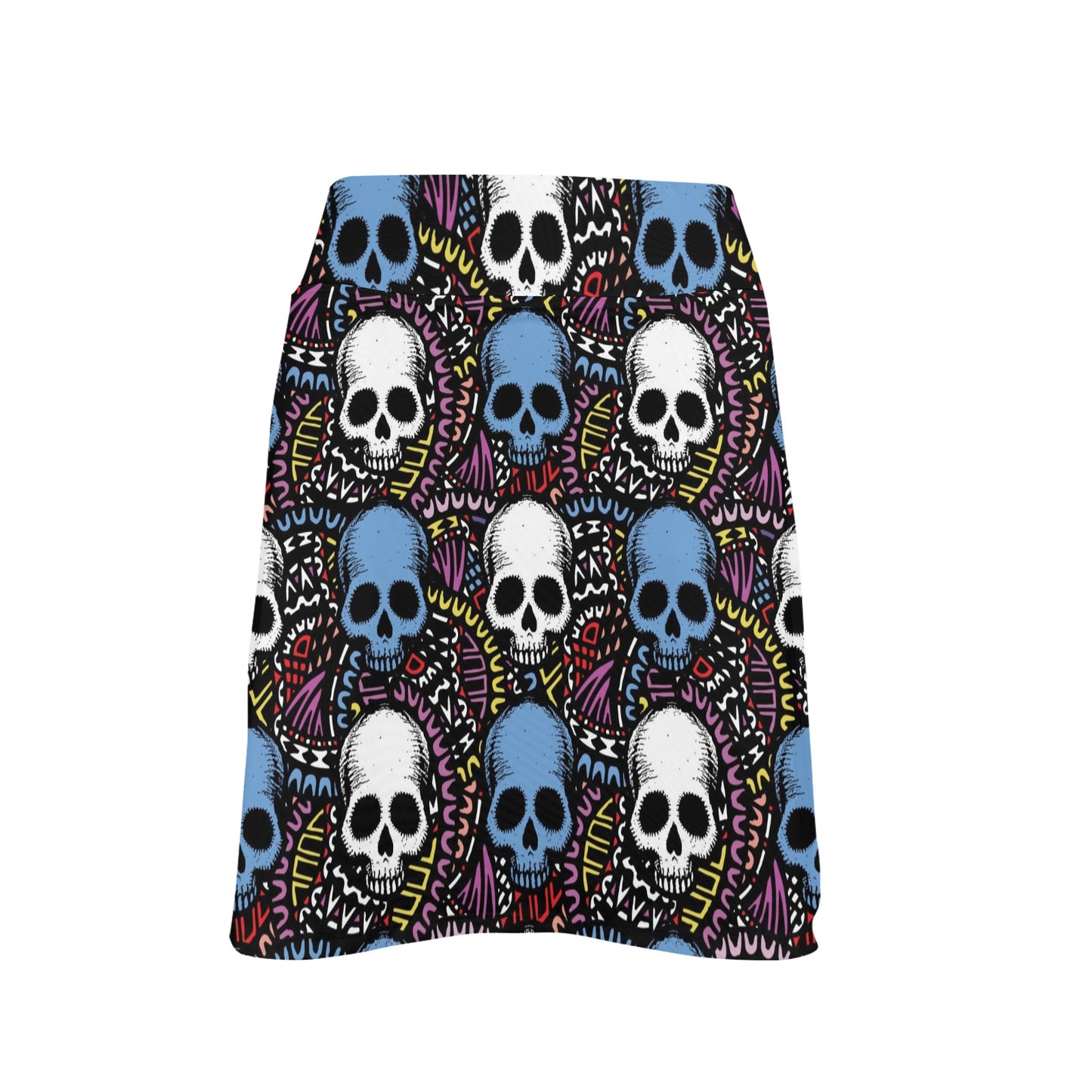 Skull Print Design LKS305 17" Golf & Pickleball Skort with Pockets