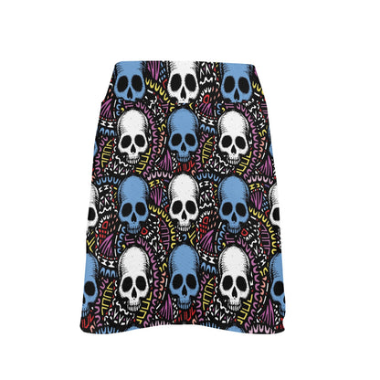Skull Print Design LKS305 17" Golf & Pickleball Skort with Pockets