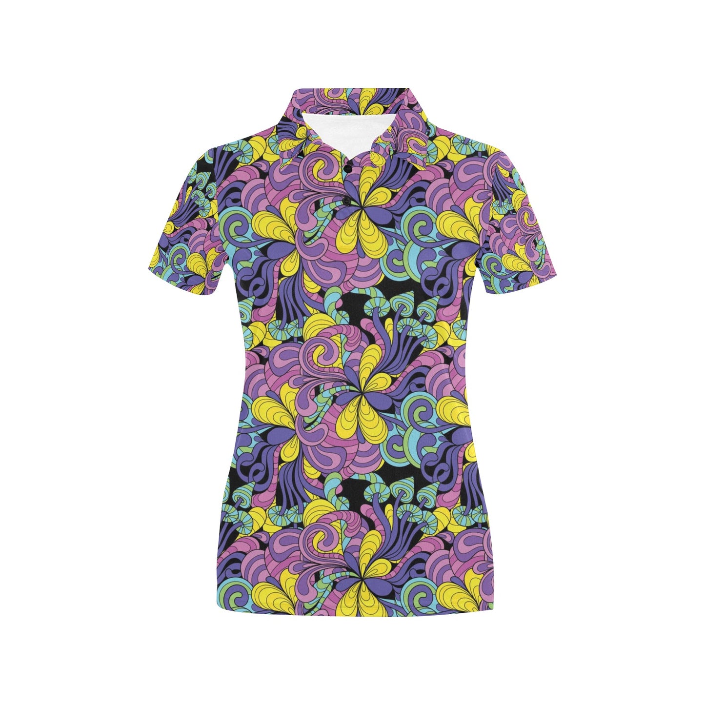 Trippy Print Design LKS305 Women's Polo Shirt
