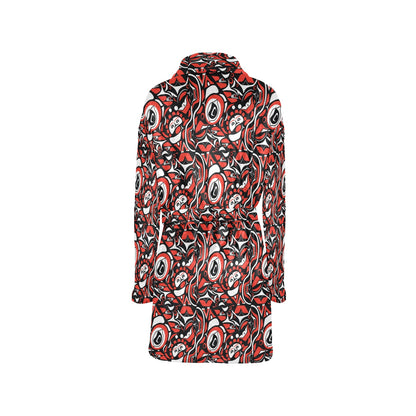 Native North American Themed Print Women's Fleece Robe