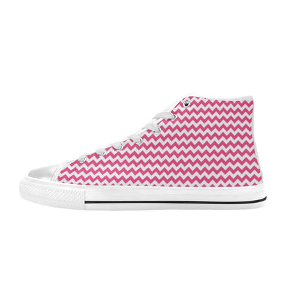 Chevron Print Design LKS402 Men's High Top Canvas Shoes