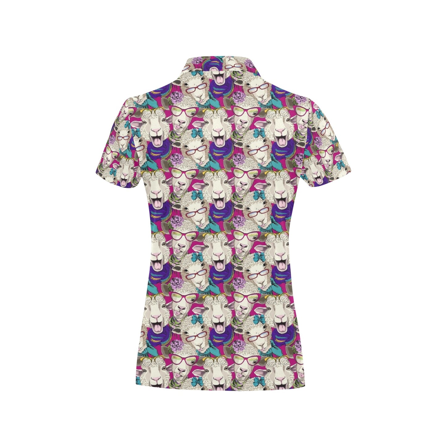 Sheep Print Design LKS403 Women's Polo Shirt