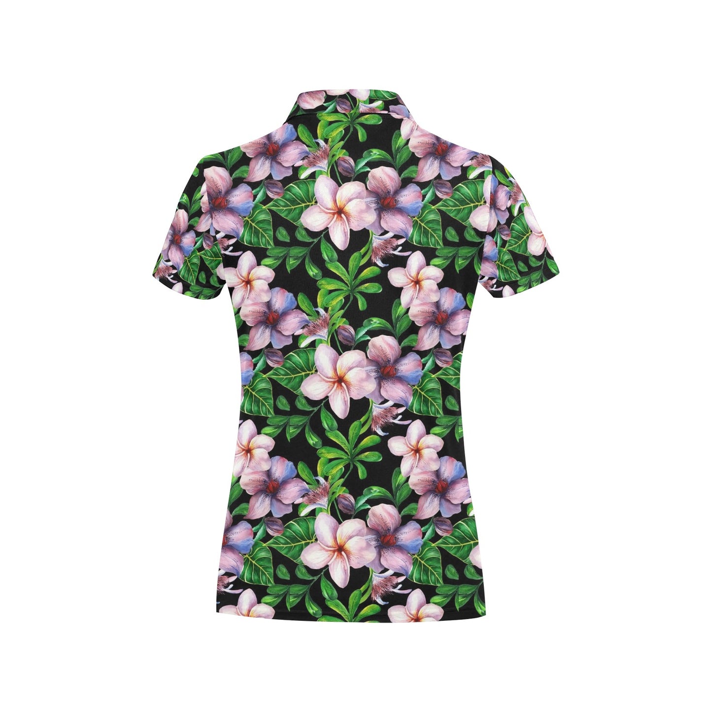 Plumeria Pattern Print Design PM01 Women's Polo Shirt