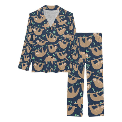Sloth Print Design LKS307 Women's Long Pajama Set