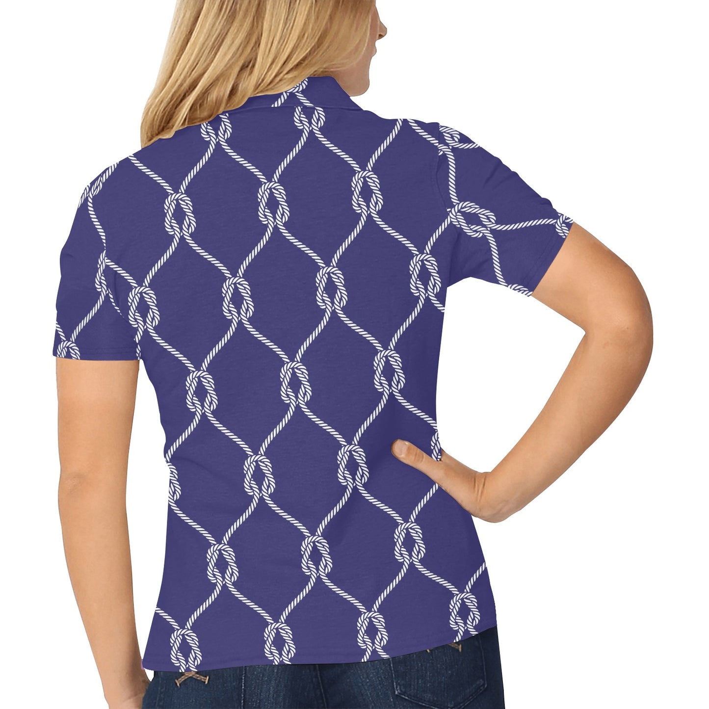 Rope Pattern Print Design A03 Women's Polo Shirt