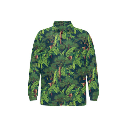 Rainforest Pattern Print Design A01 Long Sleeve Polo Shirt For Men's