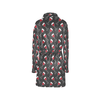 Wine Print Design LKS308 Women's Fleece Robe