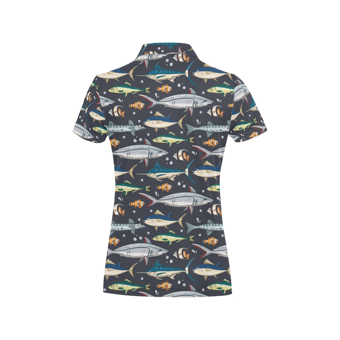 Swordfish Pattern Print Design 04 Women's Polo Shirt