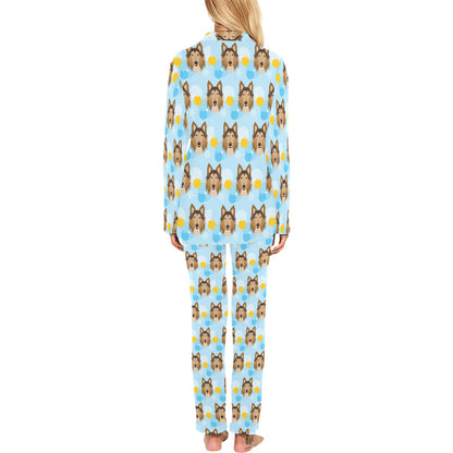 Collies Pattern Print Design 02 Women's Long Pajama Set