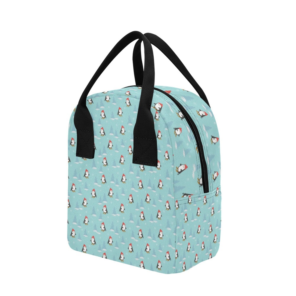 Ski Penguin Print Design LKS304 Insulated Lunch Bag