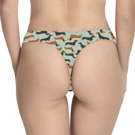 Dachshund Cute Print Pattern Women's Thongs