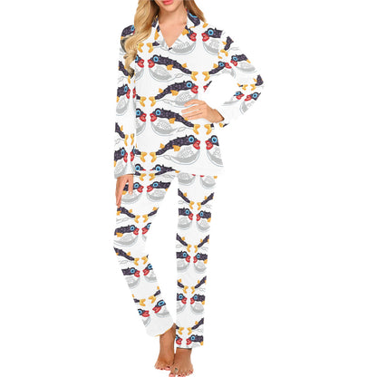 Fugu Pattern Print Design 03 Women's Long Pajama Set