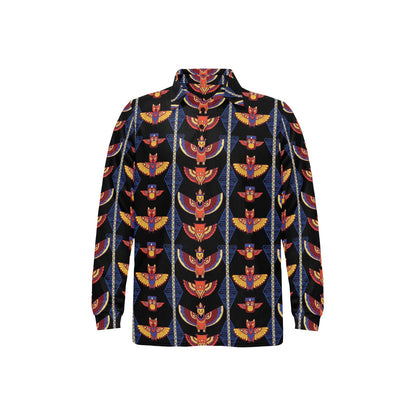 Totem Print Design LKS301 Long Sleeve Polo Shirt For Men's