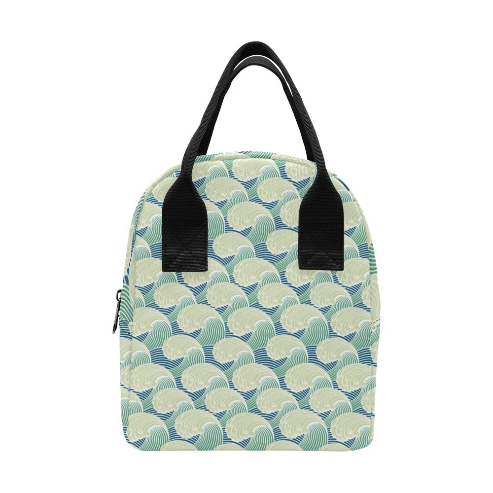 Wave Japan Style Print Design LKS302 Insulated Lunch Bag