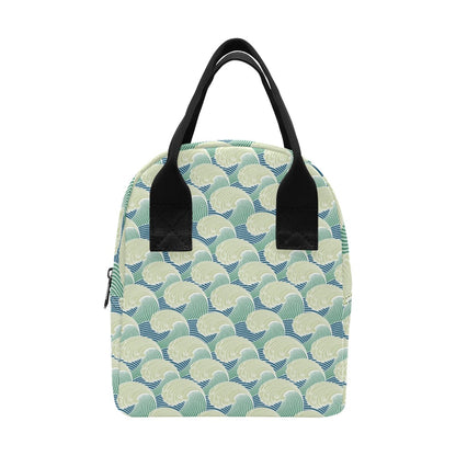 Wave Japan Style Print Design LKS302 Insulated Lunch Bag