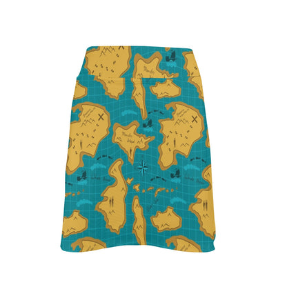 World Map Print Design LKS301 17" Golf & Pickleball Skort with Pockets