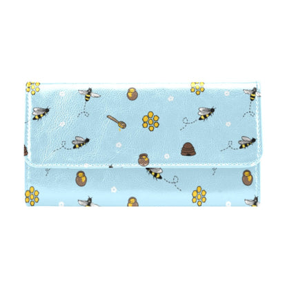 Honey Bee Print Design LKS307 Women's Trifold Wallet