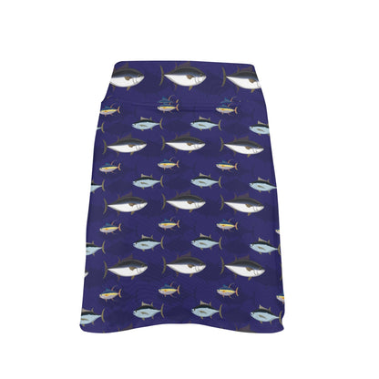 Tuna Fish Print Design LKS304 17" Golf & Pickleball Skort with Pockets