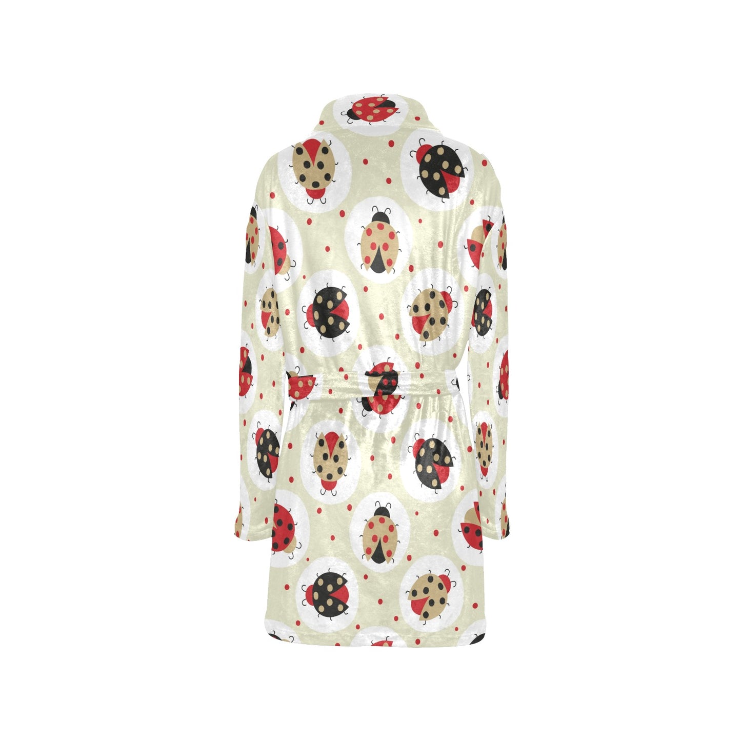 Ladybug Pattern Print Design 03 Women's Fleece Robe