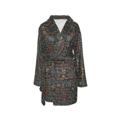 Chemical Pattern Print Design 03 Women's Fleece Robe