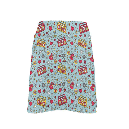 Hippie Print Design LKS307 17" Golf & Pickleball Skort with Pockets