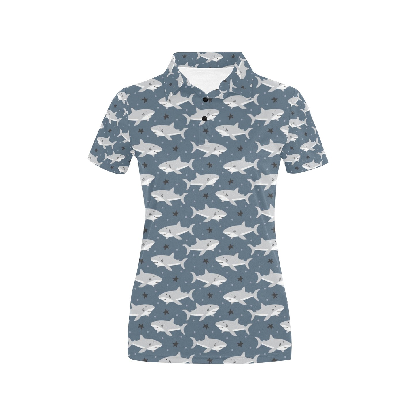 Shark Print Design LKS305 Women's Polo Shirt