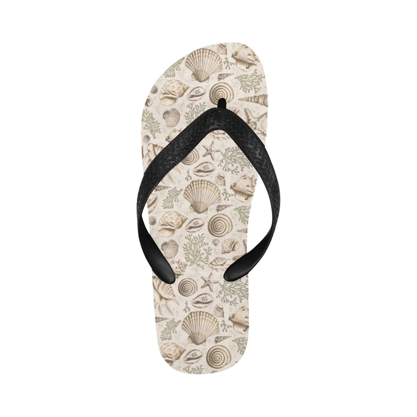Seashell Print Design LKS304 Flip Flops