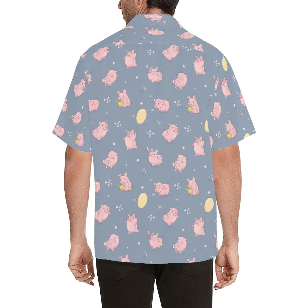 Pig Print Design LKS405 Men's Men's Hawaiian Shirt