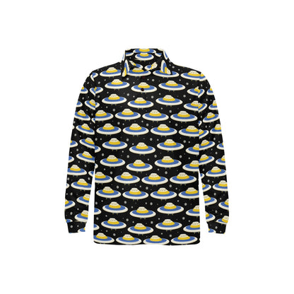 UFO Print Design LKS303 Long Sleeve Polo Shirt For Men's