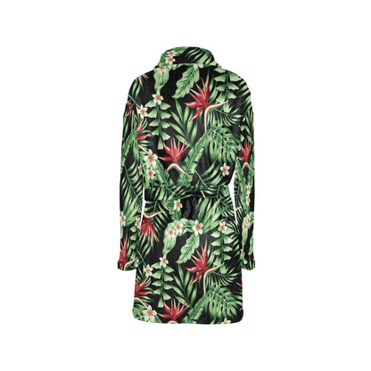 Bird Of Paradise Pattern Print Design BOP05 Women's Fleece Robe