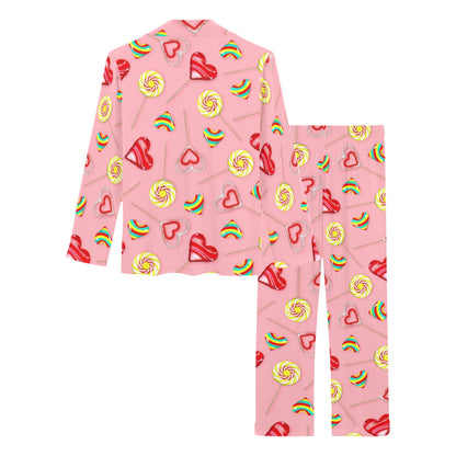 Lollipop Pattern Print Design LL05 Women's Long Pajama Set